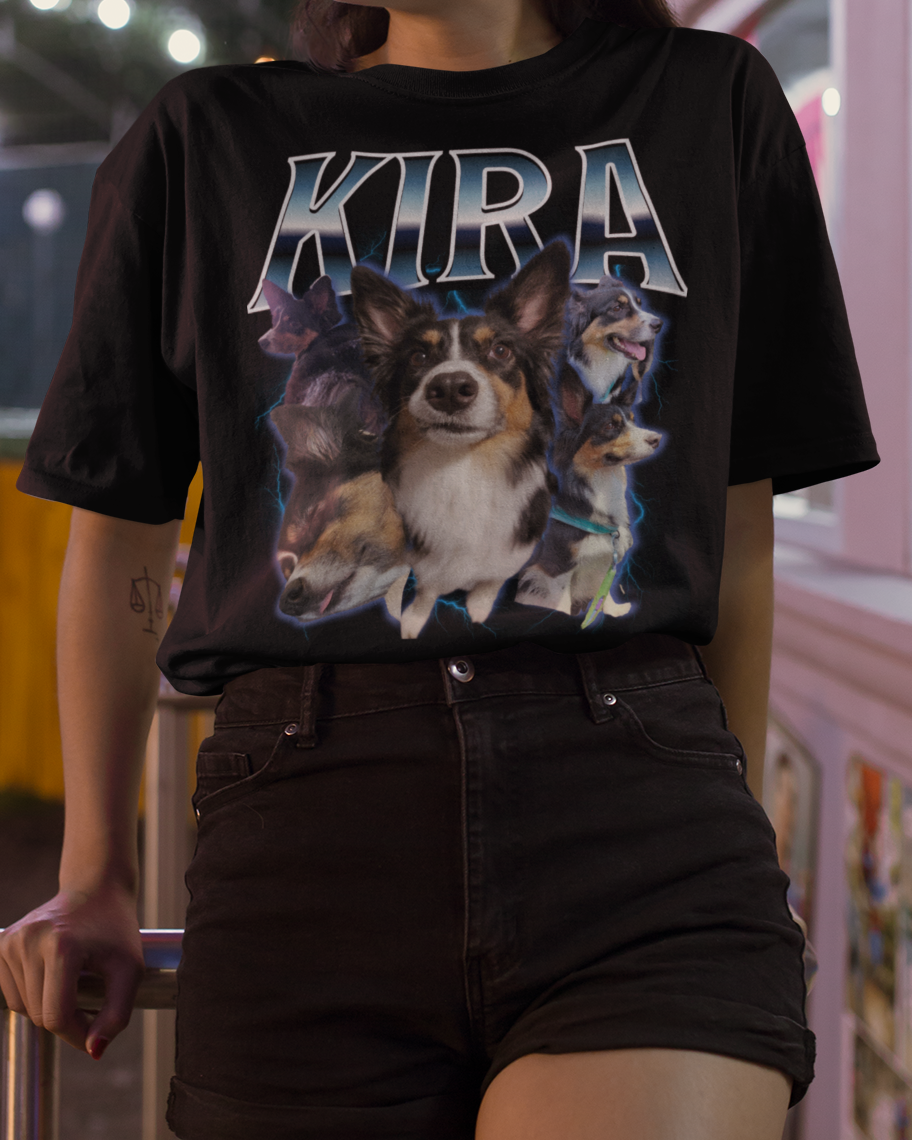Custom Personalized Bootleg Rap Vintage 90s Graphic Photo Girlfriend Boyfriend Pet T-Shirt Tee